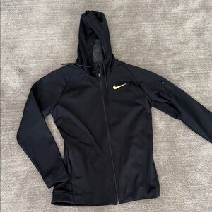 Nike Black Drifit Jacket with Gold Logo
